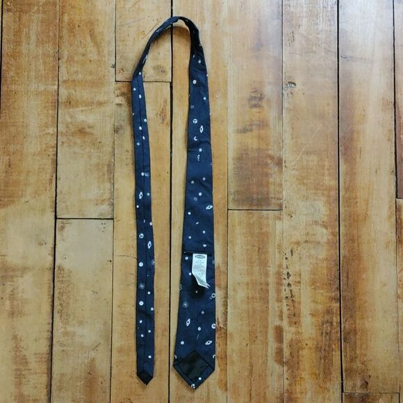 Old navy Tie Size 8 Boys Navy Blue White Design Easter Preppy Wedding Formal - Picture 6 of 6